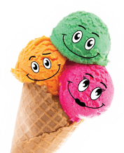 three parts of ice cream