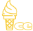 IceCream company logo in the form of an ice cream cone
